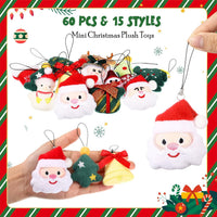 Libima 150 Pcs Mini Stuffed Animals Keychain, Plush Toys - 60 / Christmas - image 2