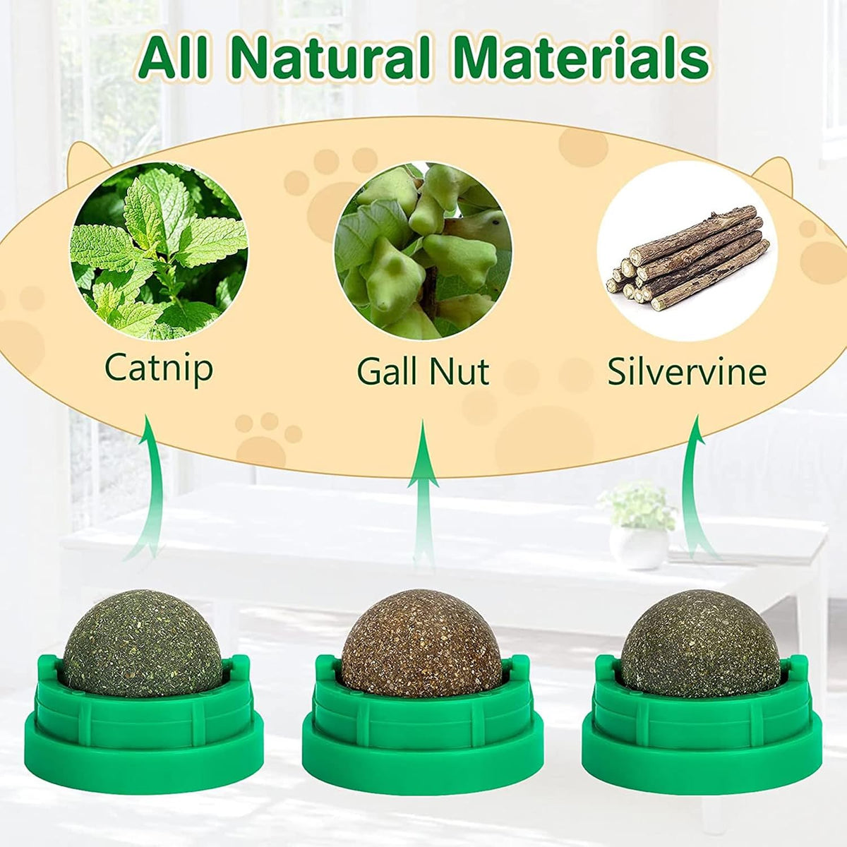 3 Pack Catnip Balls for Cats Wall - image 2