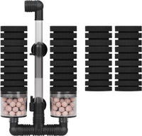 AQUANEAT Aquarium Air Powered Sponge Filter with Ceramic Media Balls - Middle