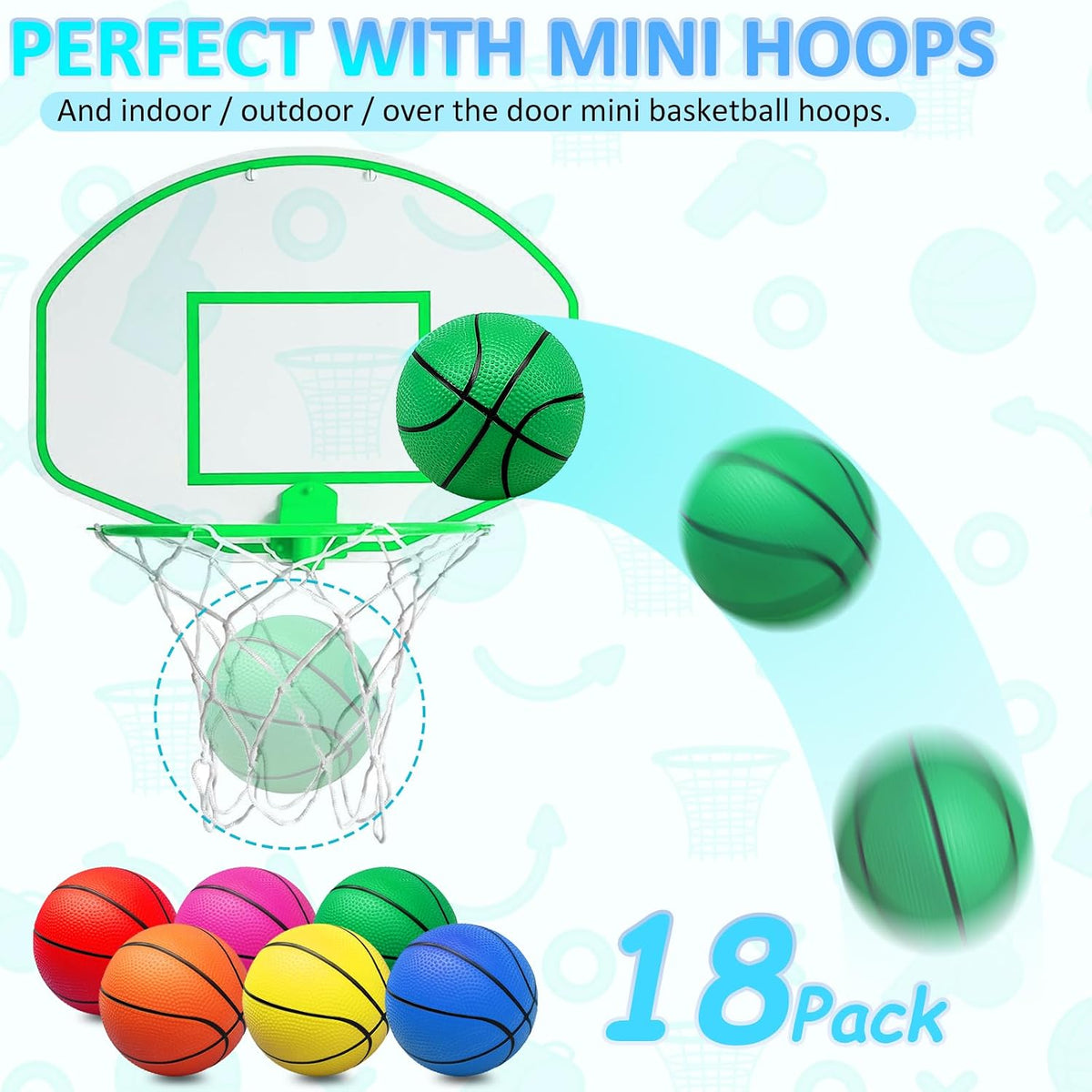 Oleitodh 42 piece colorful 5 inch mini basketball balls with air pump - view 8