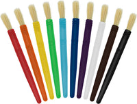 U.S. Art Supply 10-Piece Thick Paint Brush Set - Round Hog Bristle