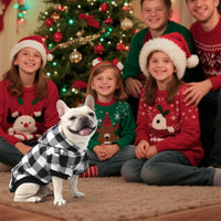 Plaid Dog Hoodie Pet Clothes Sweater with Hat and Pocket for Small - White / Small (Pack of 1) - image 4
