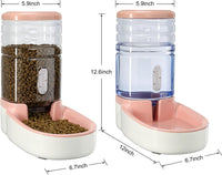 Automatic Cat Feeder and Water Dispenser with Stainless Steel Bowl - Pink - image 2