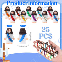 Bememo 25 mini Jesus figures in multicolor rubber, little figurines in robes - view 38