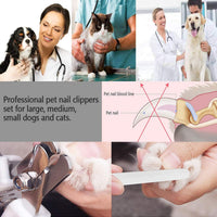 Pet Nail Clippers and Trimmers Set Safety Guard to Avoid Over Cutting - Red - image 3