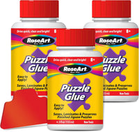 RoseArt Jigsaw Puzzle Glue with Applicator, Saves - Puzzle Glue 3 Pack