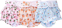 Avont 3 Pack Reusable Dog Diapers Female-Strawberry/Orange/Cherry – Essentials for Dogs - Fruit Pattern - Strawberry/Orange/Cherry / S