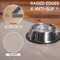 MateeyLife Silicone Cat & Dog Food Mat for Floors Waterproof - Taupe / 18"L x 12"W - image 3