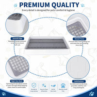 FHTONGE Extra Large Rabbit Litter Box Training Tray with Large Steel - 14.6x12x2.6"(40x30x6cm) / Only 0.4" PP Grids - image 3