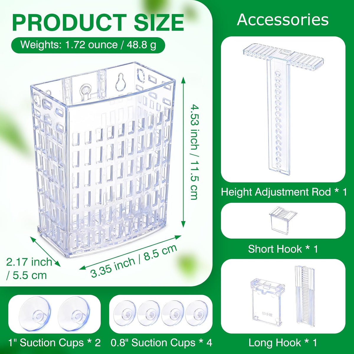 2026 Latest Upgraded Aquarium Plant Holder Adjustable Height - Transparent-2 Pack - image 3