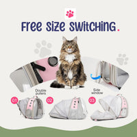 Dual Expandable Large Cat Backpack Carrier – Essentials for Cats - Pink / Clear Window - image 3