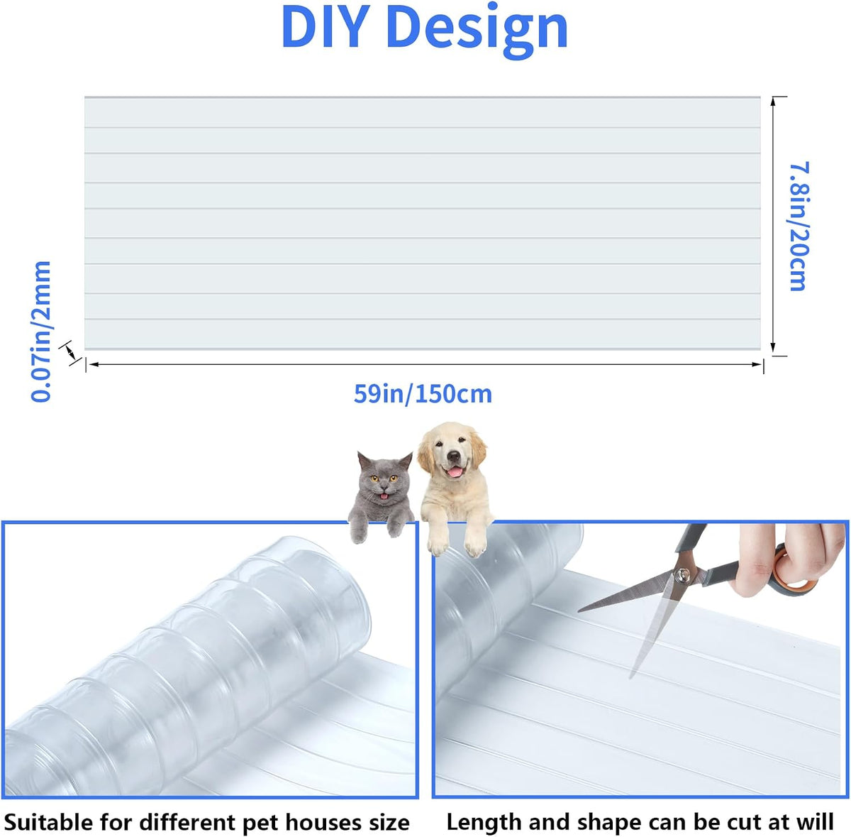 Heuyrao 4.9 Feet x 7.8 Inch Dog House Plastic Door Flap Clear – Essentials for Dogs - image 4