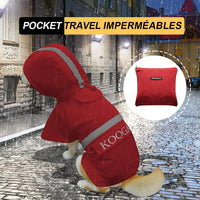 Dog Raincoat Waterproof Hooded, Medium Dogs - Red / 3XL-Fit for 33 to 44 pounds - image 2