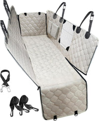 Dog Car Seat Cover for Back Seat - beige-Y
