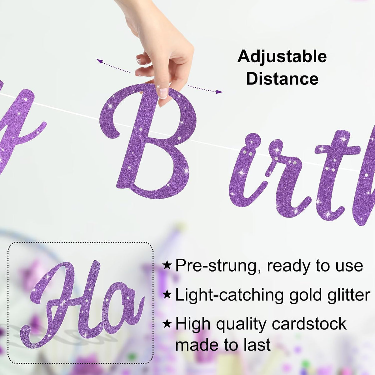 Halloween Birthday Banner - Purple / Butterfly - image 3