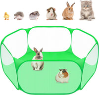 Small Animal Playpen, Pop-Up Portable Play Yard for Guinea Pigs - Green