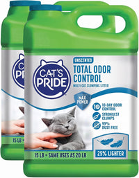 Cat's Pride Total Odor Control, Max Power - 15 pounds (Pack of 2) / Total Odor Control Unscented