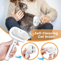 Cat Steam Brush 3 in 1 Pet Hair Grooming Brush with Steam and Release - White-B - image 3