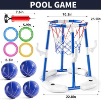 NIPLOOOW Pool Basketball Hoop - Floating Basketball Hoop-Blue - image 2