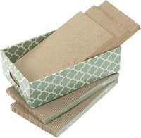 MECOOL Cat Scratching Board，5PC Cat Scratch Pad with Box，Reversible Corrugated Cat Scratcher Cardboard and Lounge Bed for Indoor Cats, Catnip