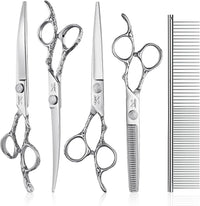 JASON Dog Grooming Scissors Set - Silver
