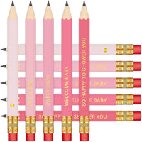 Baby Shower Pencils for Party Games, Neutral - Mixed Pink Girl Style