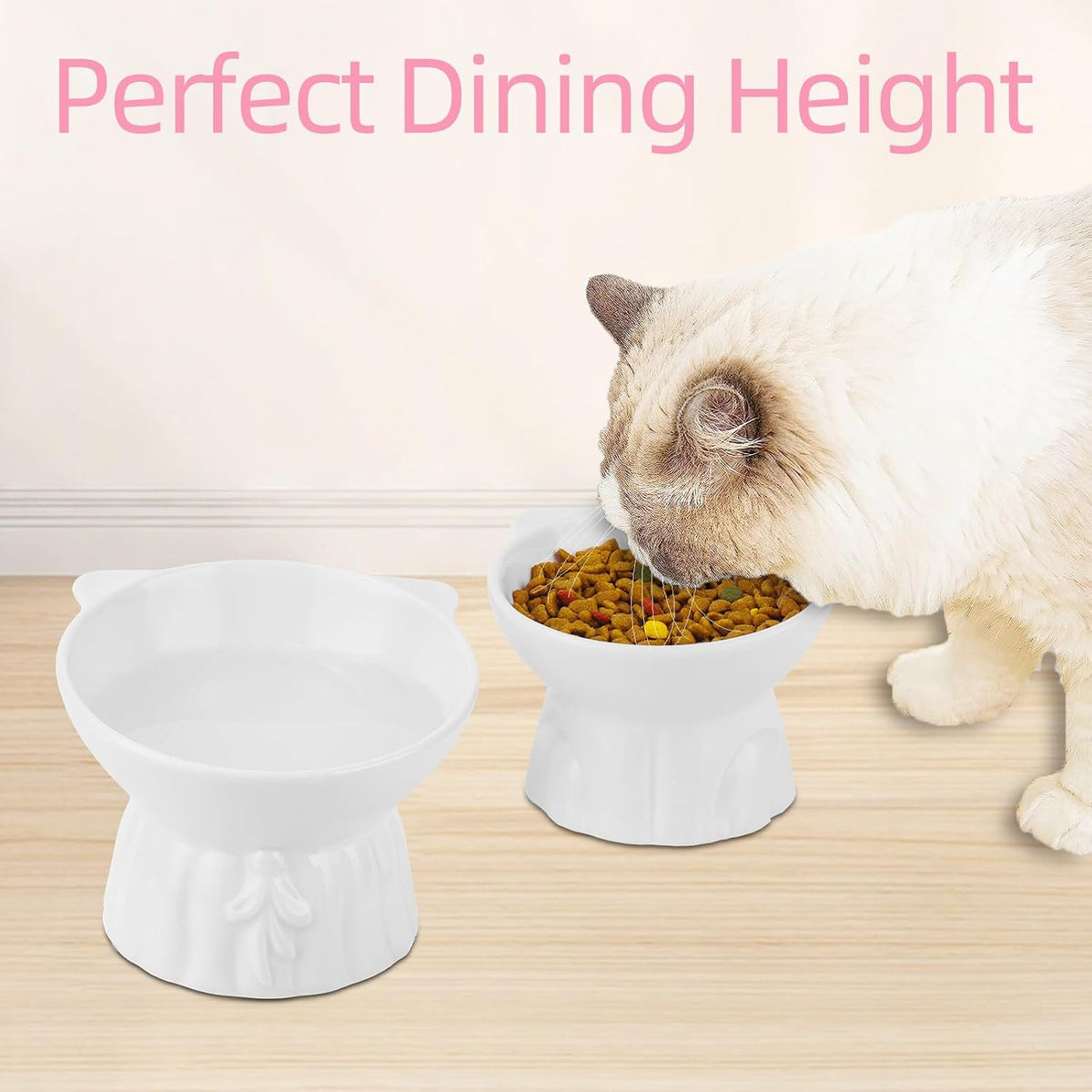 Elevated Cat Bowls 2-Pack - White - image 4