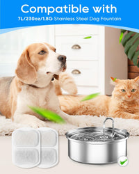 Replacement filter set for oneisall 7L dog water fountain, 10 filters with pre-filters and sponges - view 2