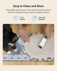 DownyPaws Cat House for Indoor Cats, Cat Bed Cave for Multiple & Large Cats Up to 22 Lbs, Scratch Resistant Peekaboo Cat Caves, Foldable Tunnel Enclosed Bed, PeekaPurr, Marble