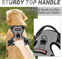 BARKBAY Dog Harness No Pull for Large Dogs Front Back Clips - Large(Chest:24.5-32.5") / Dark Grey - image 3