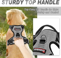 BARKBAY No Pull Dog Harness Front Clip Heavy Duty Reflective Easy Control Handle for Large Dog Walking(Dark Grey,XL)