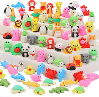 70Pcs Animal Erasers for Kids Desk Pets - 70
