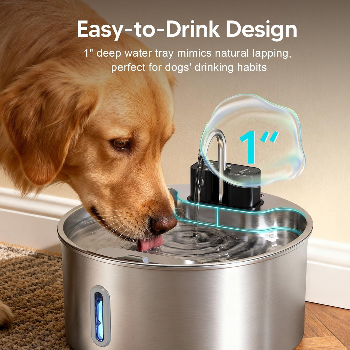 Voluas 7L Wireless Dog Water Fountain with 1 Filter - image 2