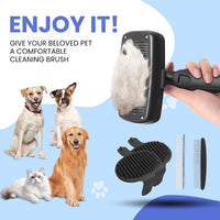 Self Cleaning Shedding Brush, Cats, and Puppies - Black - image 4