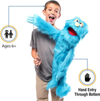 30" Blue Monster Puppet, Full Body Ventriloquist Style Puppet – Fun for Kids & Family - image 2