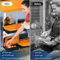 Chicken Nesting Box, 10 Hole 2 Layer Hen Nest Boxes with Legs, Roll Away Eggs Laying Boxes,Cleanable Pull Out Hen Roosting Boxes