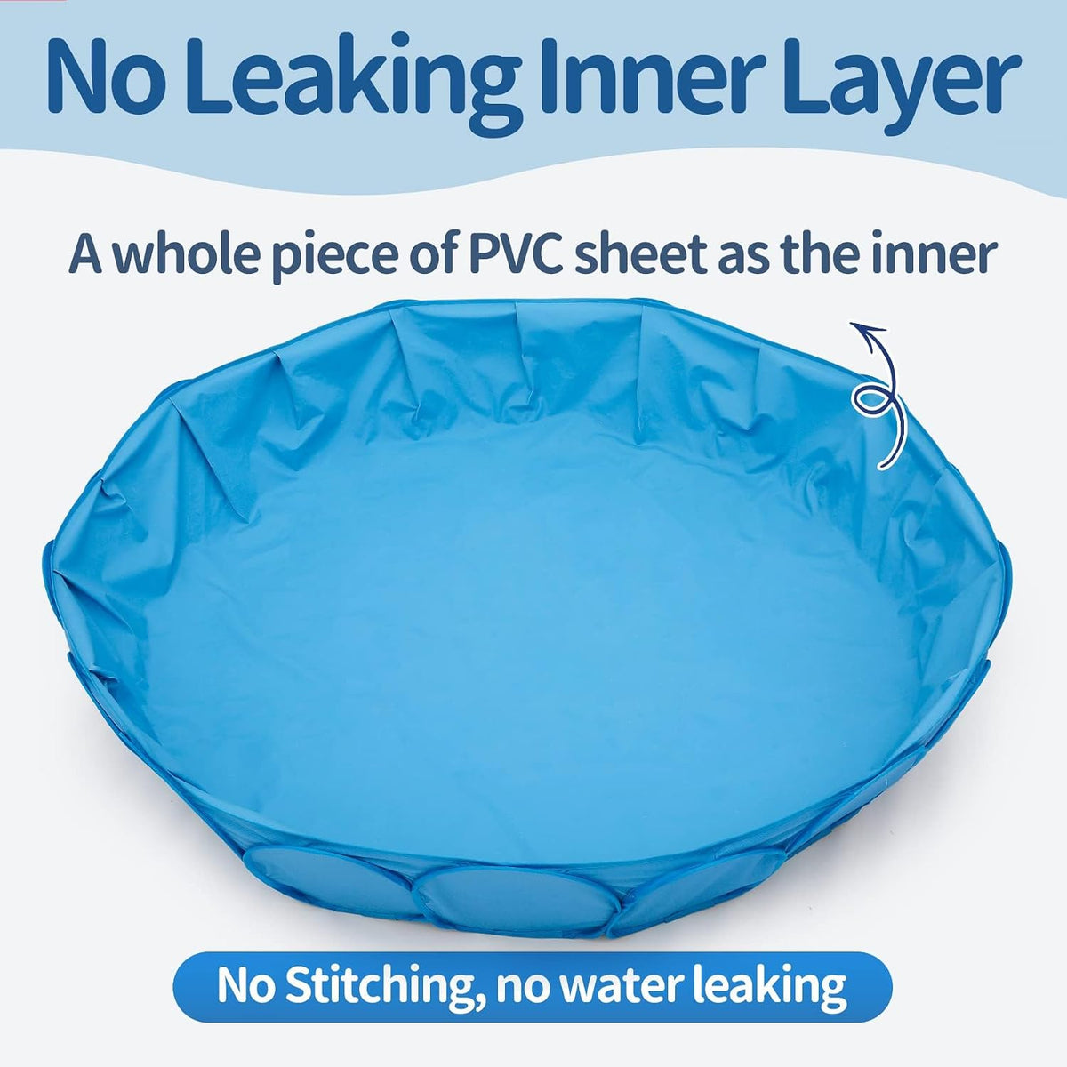 Alvantor Pet Swimming Pool, Foldable - Blue / 63"x12" - image 4