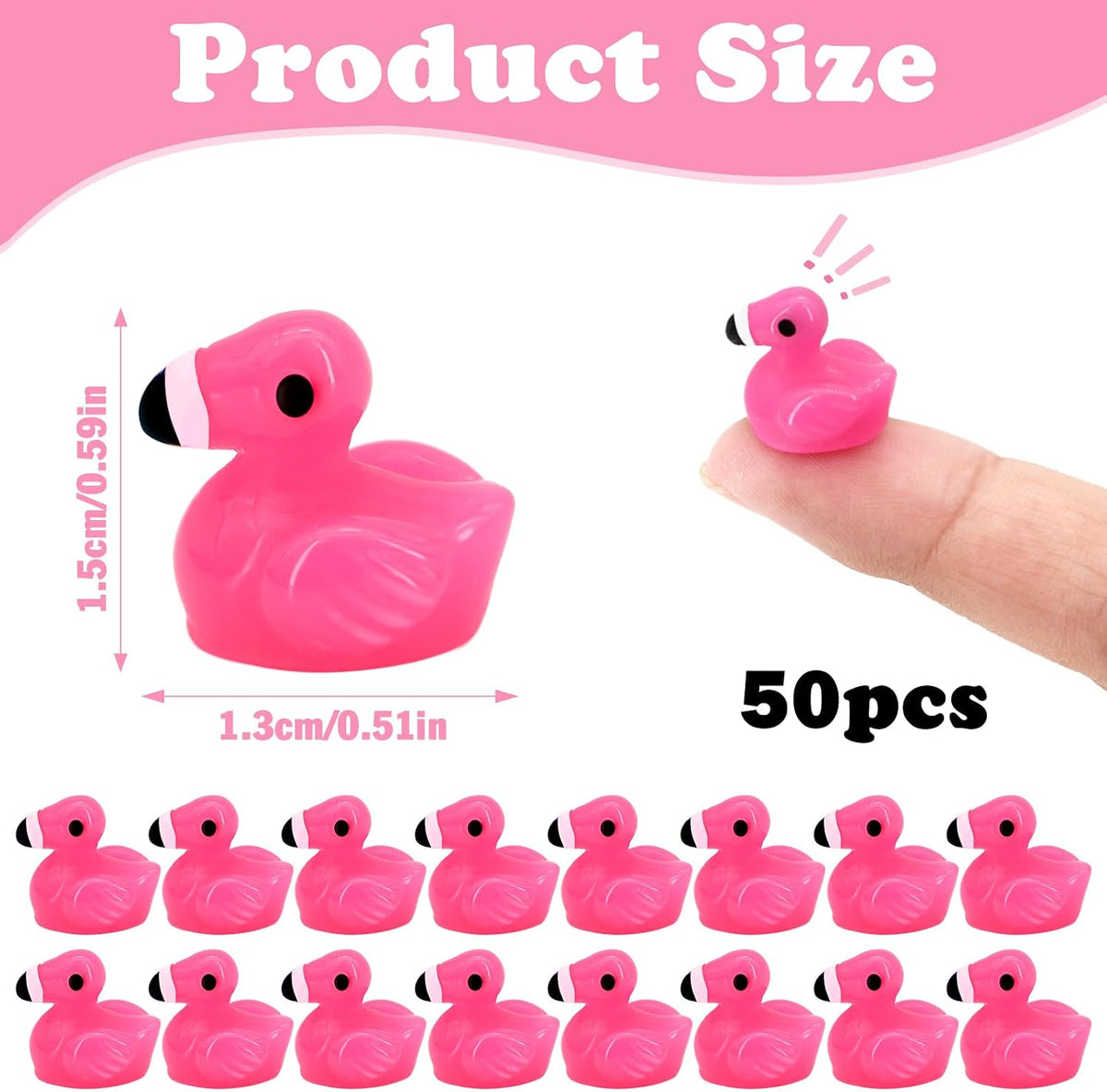 60Pcs Mini Resin Butterflies - 50pcs Mini Flamingos - image 3