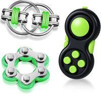 Gejoy 3 Pcs Fidget Toys Adults Set Silent - Black and Green