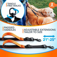 Active Pack Hands Free 2 Dogs Leash Medium & Large - Active Premium Orange Pack / 2 dogs M/L - image 4