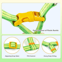 Stripe Step in Dog Harness for Small Dogs, Freedom Nylon Dog Halter Vests, Lightweight and Escape Proof Puppy Harness, Quick Fits for Small Medium and Large Dogs, Green L
