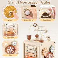 Vanplay Wooden Montessori Activity Cube Toys for 2 Year Old Boy Girl - image 2