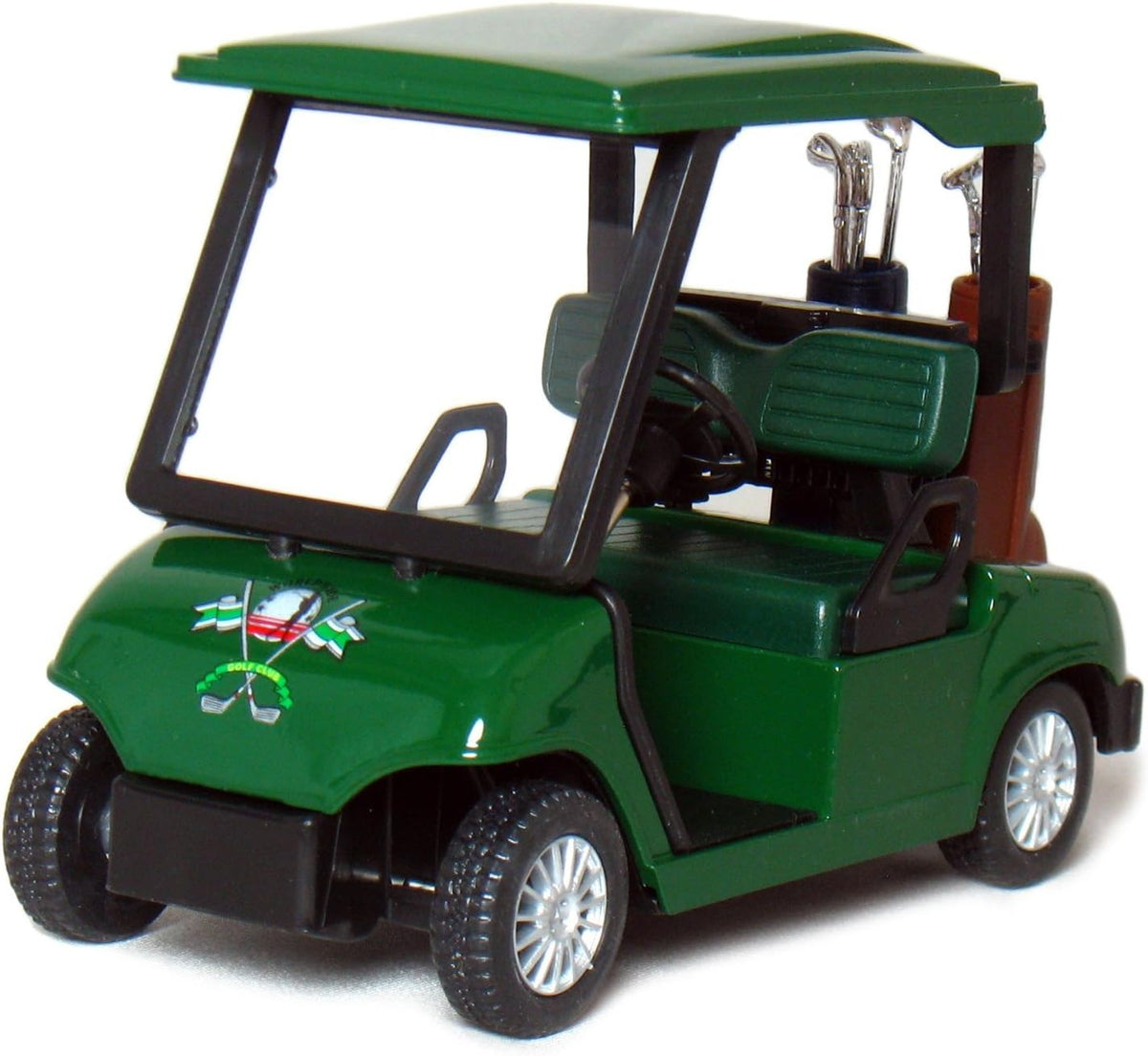 KiNSFUN Golf Cart 4½" Die Cast Metal Model Pullback Action Toy – Fun for Kids & Family - Green