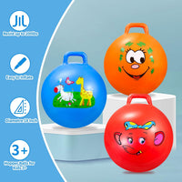 Bouncy Ball with Handle for Kids - 3P 18inch (Red+Orange+Blue) - image 4
