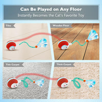 YVE LIFE Interactive Cat Toys Ball for Indoor Cats - Burgundy - image 3