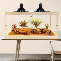 Prolee Reptile Terrarium Tank 60 Gallon Maximum, Lizard Tank Bearded Dragon Tank with Metal Mesh Roof Door, Snake Tank with Lock Design, 40" Length