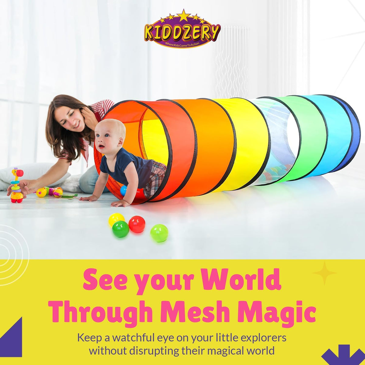 Kids Play Tunnel Set for Toddlers for Indoor and Outdoor Fun - 1 Pk - image 3