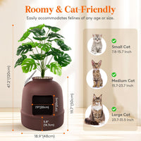 Lifewit Hidden Plant Cat Litter Box with Plastic Scoop - Brown / Basic - image 4