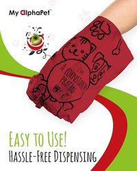 Compostable Dog Poop Bags, Cornstarch Eco-Friendly, HOME COMPOST NF T 51-800, 120 Count, Large Size Bag 9x13 Inches, 8 Unscented Refill Rolls, Leak-proof, Plantbased, GM-Free Corn (Red)