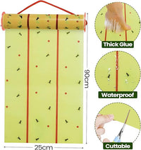 Qualirey Giant Sticky Fly Traps,30 Feet Fly Strips for Indoor Outdoor Hanging Flying Tapes Non Toxic Ribbon Fruit Gnat Killer for Mosquito Plants House Horse Stable (Yellow,2 Pcs)